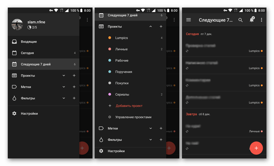 Todoist - aplikácia plánovač úloh pre Android