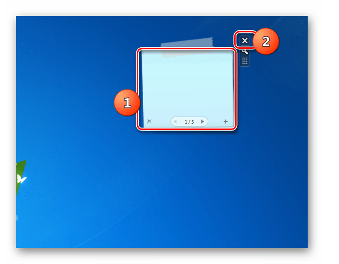 Затваряне на интерфейса на притурката на стикерите Chameleon Notescolour на работния плот в Windows 7