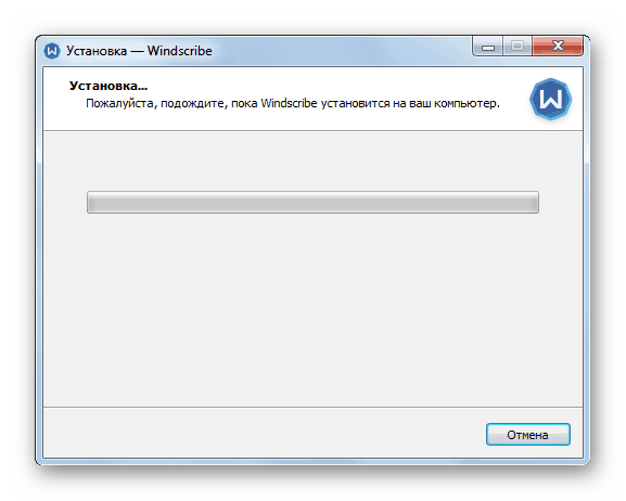 Postup instalace aplikace v okně programu Windscribe v systému Windows 7