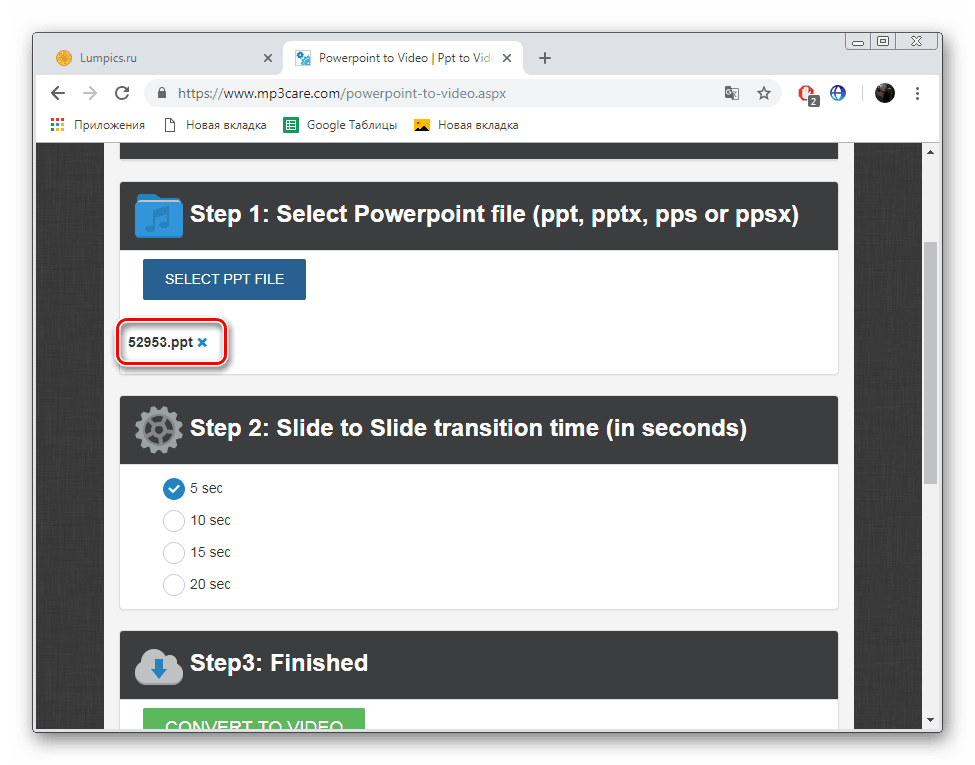 Zobrazenie naloženej prezentácie MP3Care