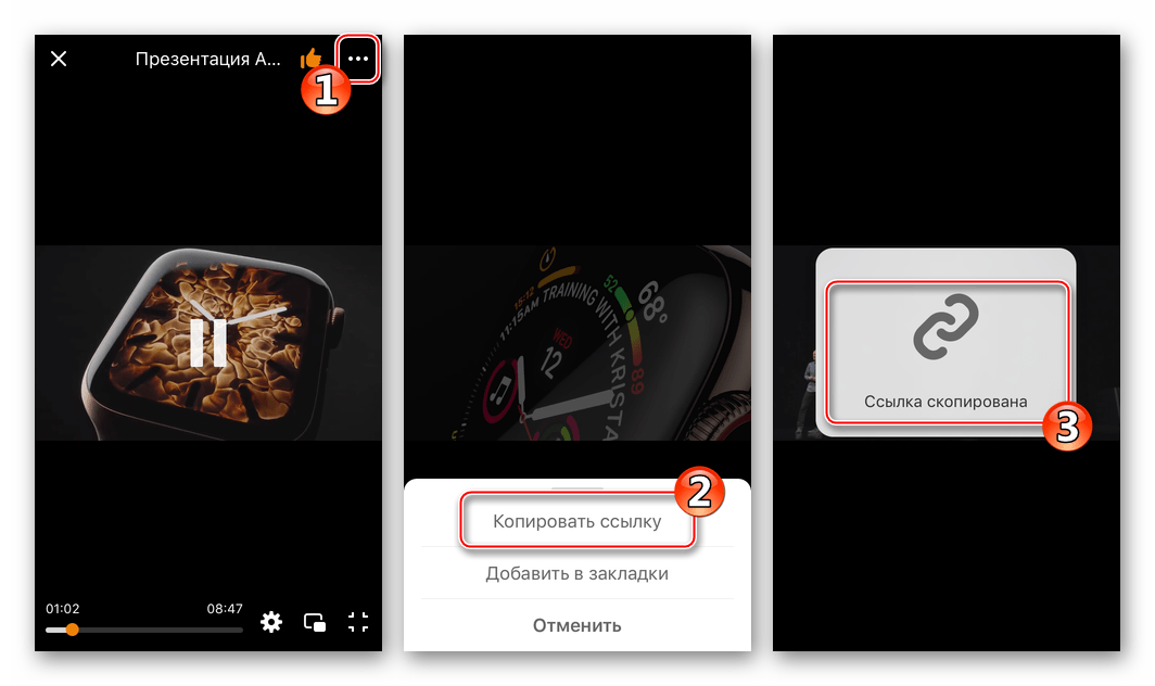 Kopiranje video povezav iz Odnoklassnikov za aplikacijo Iphone