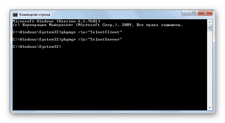 Telnet komponenta se aktivira unosom naredbe u naredbenom retku u sustavu Windows 7
