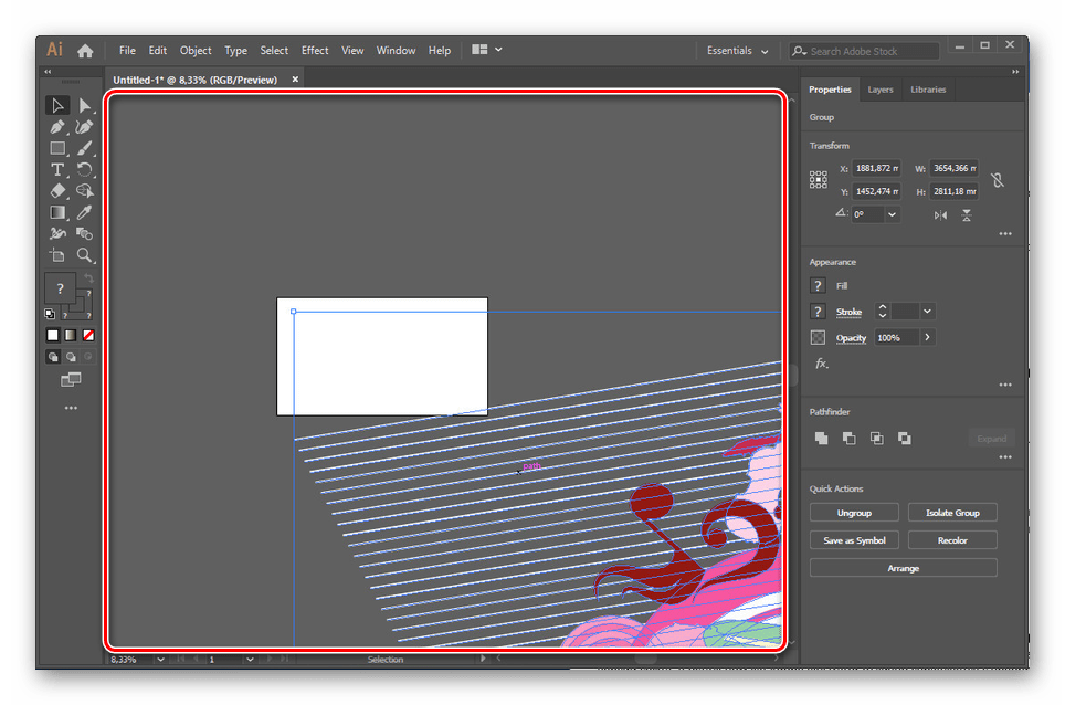 Uspešen uvoz datoteke CDR v Adobe Illustrator