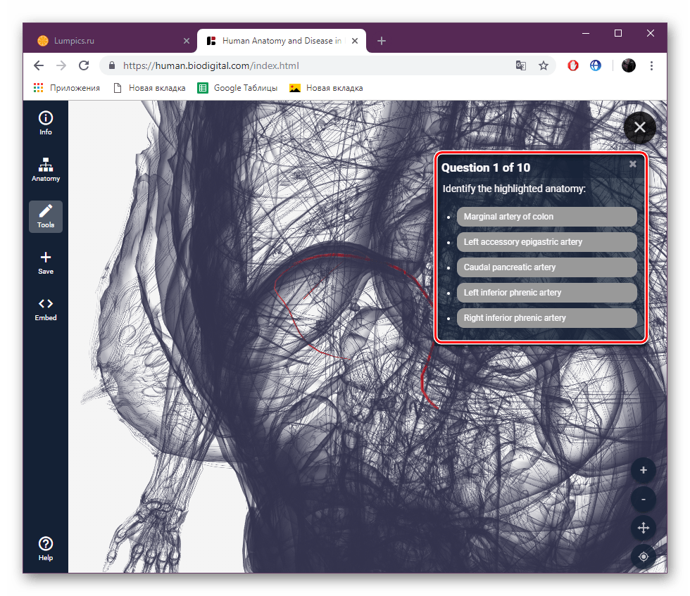 Získajte testy na webovej stránke BioDigital