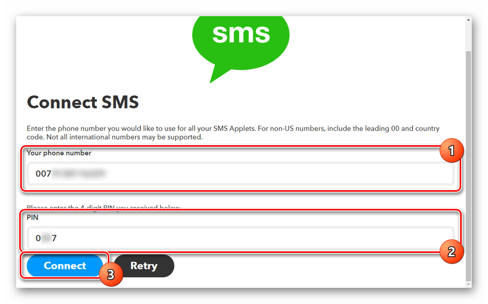 التحقق من رقم الهاتف على موقع IFTTT الإلكتروني