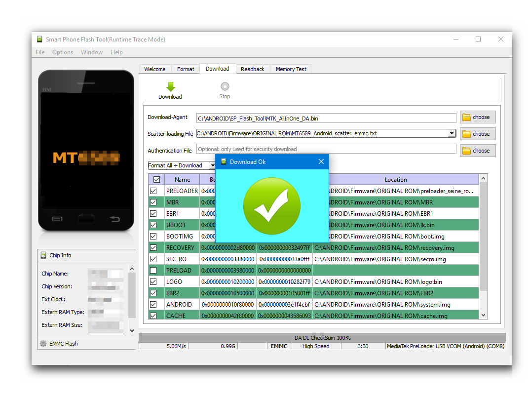 Режим «Format All + Download» завершення