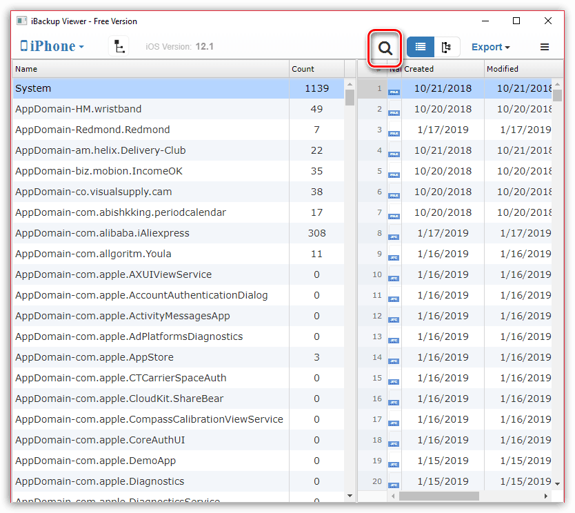 Vyhľadajte vyzváňacie tóny v aplikácii iBackup Viewer