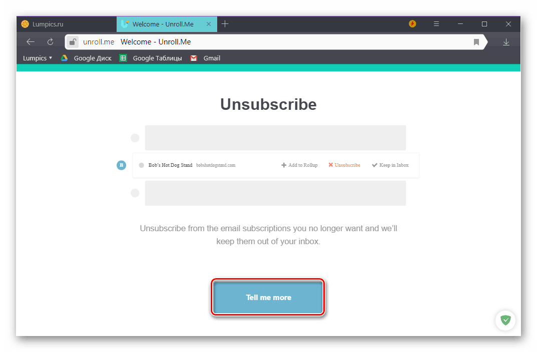 Pobierz więcej informacji o korzystaniu z usługi Unroll.me online, aby zrezygnować z otrzymywania wiadomości e-mail.