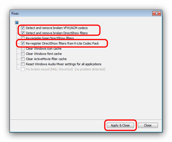 Поправите проблеме са ажурираним кодецима у Цодец Твеак Тоол