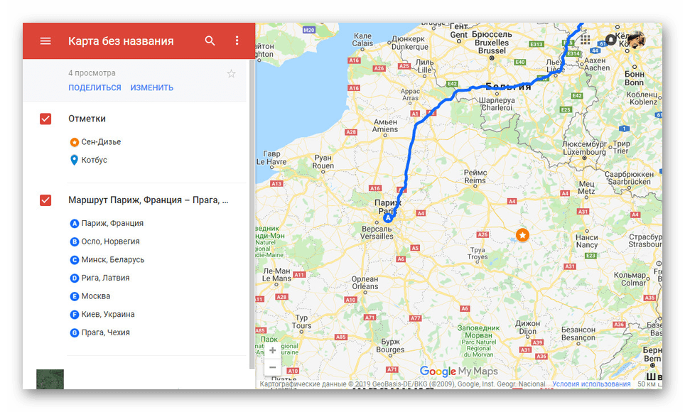 Režim zobrazenia v službe Moje mapy Google