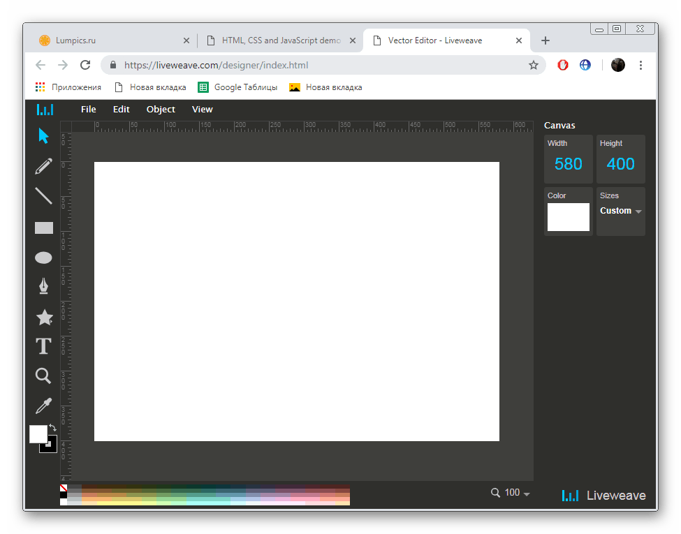 Pracujte vo vektorovom editore služby LiveWeave