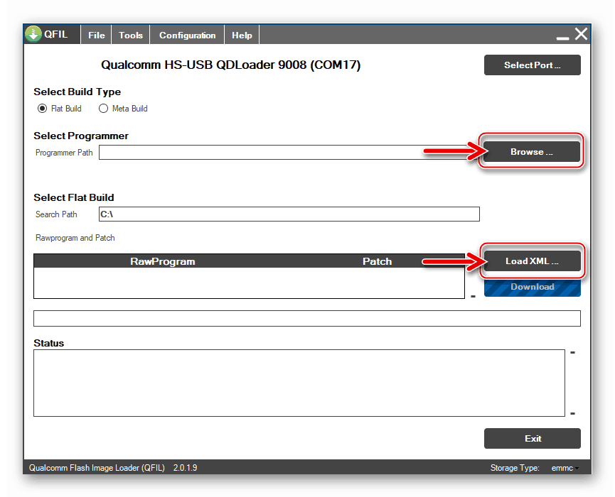 Qualcomm Flash Image Loader (QFIL) steruje interfejsem do pobierania oprogramowania układowego do aplikacji