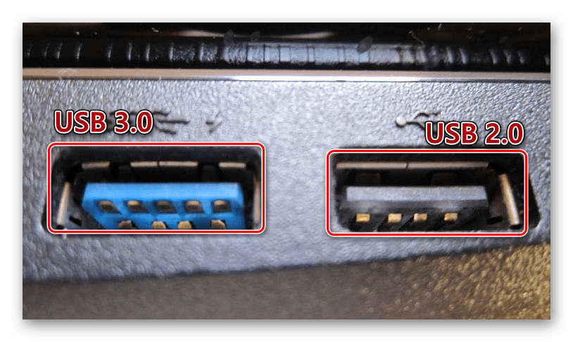 Przykład różnych portów USB na laptopie