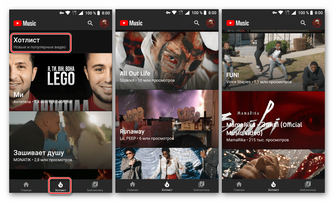 Hotlist - obľúbené novinky v aplikácii Hudba YouTube pre Android