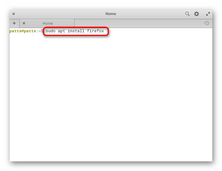Ukaz za namestitev brskalnika Mozilla Firefox v osnovni sistem OS