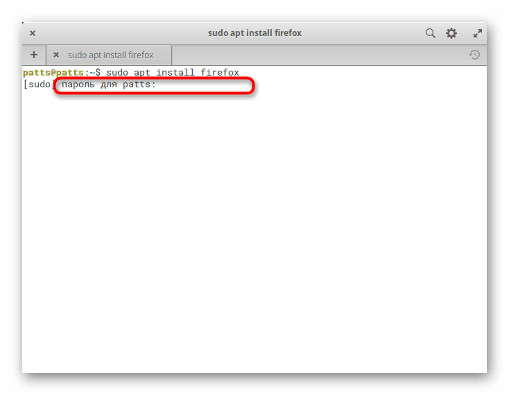 Vnos gesla za namestitev brskalnika v Osnovni OS