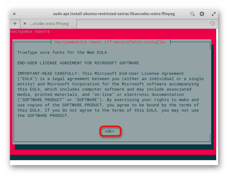 Navodila za namestitev kodekov v Osnovni OS prek terminala