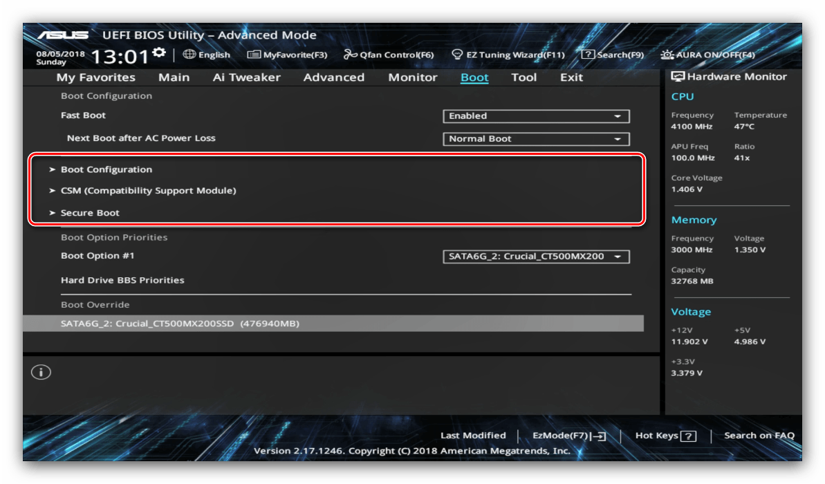 BIOS Setup UEFI Utility