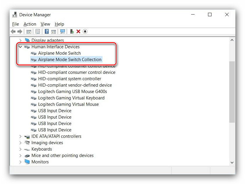 Prekidač za način rada u zrakoplovu u programu Windows 10 Device Manager