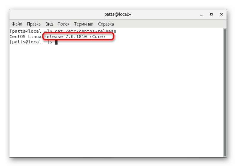 Zapoznanie się z wersją systemu za pomocą polecenia Cat w CentOS