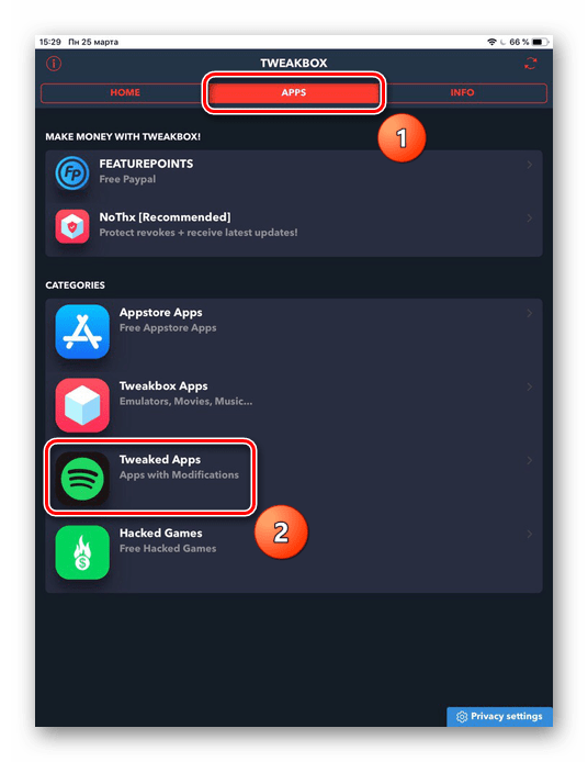 Pojdite v razdelek Apps - Tweaked Apps in namestite WhatsApp na iPad brez App Store
