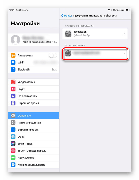 S klikom na vaš Apple ID v nastavitvah iPad-a aktivirate funkcijo zaupanja za aplikacijo Cydia Impactor