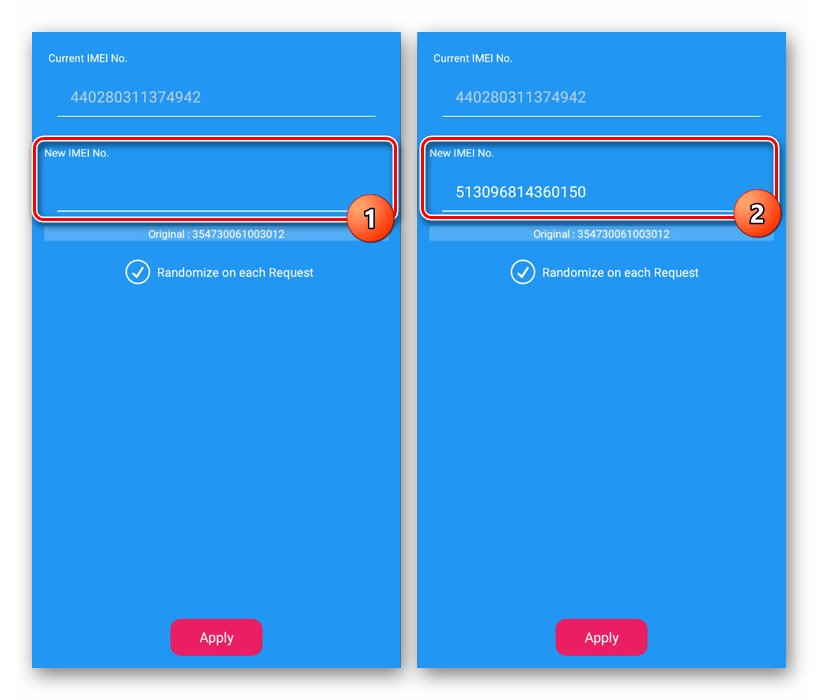 Vnos novega IMEI v aplikacijo IMEI Charger
