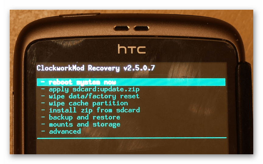 Uporaba menija obnovitve na napravi Android HTC