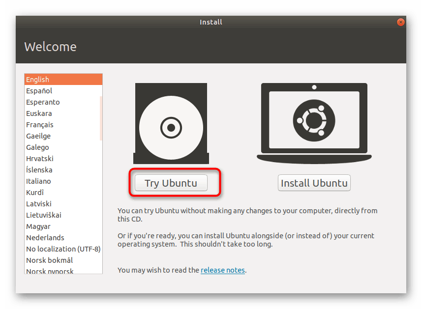 Spustite inštalačný program Ubuntu OS v demo režime