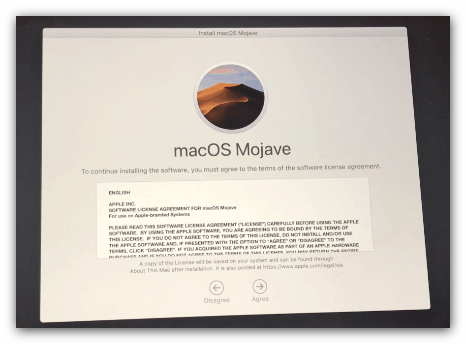 قبول اتفاقية الترخيص في عملية استعادة MacBook
