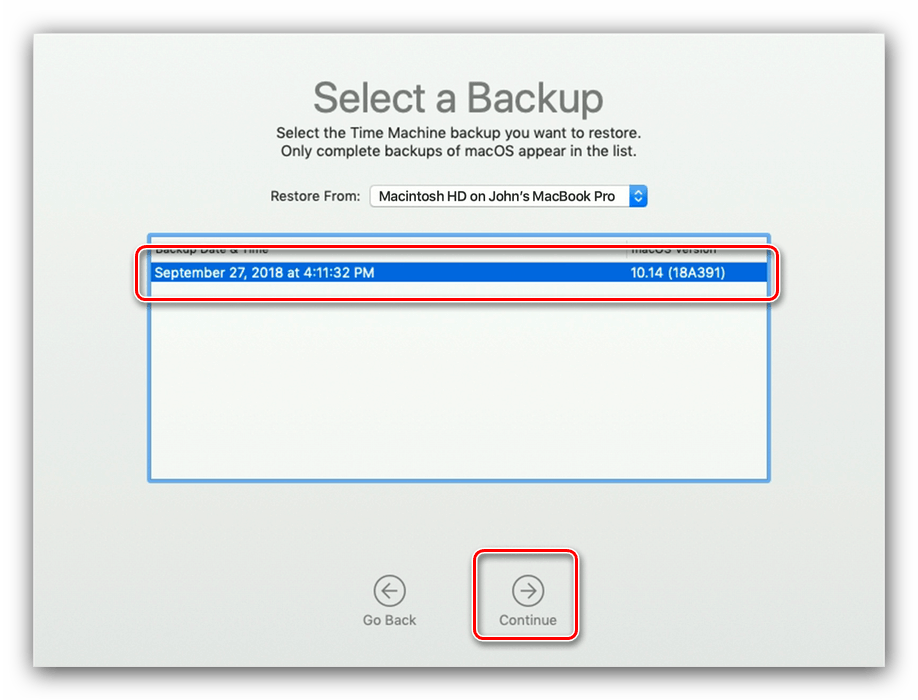 استخدام النسخ الاحتياطي لاستعادة MacBook من آلة الزمن