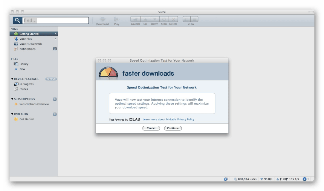 تنزيل Vuze - سيل العميل لنظام التشغيل MacOS
