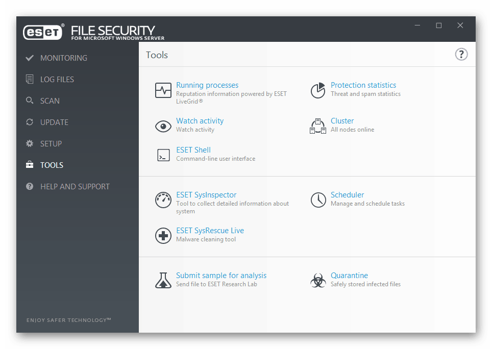 Videz programa ESET File Security