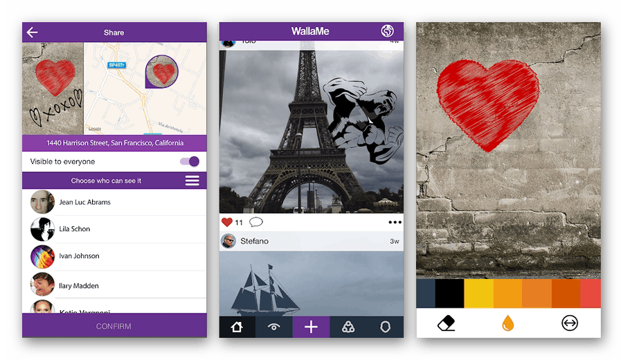 Primer uporabe WallaMe v Androidu