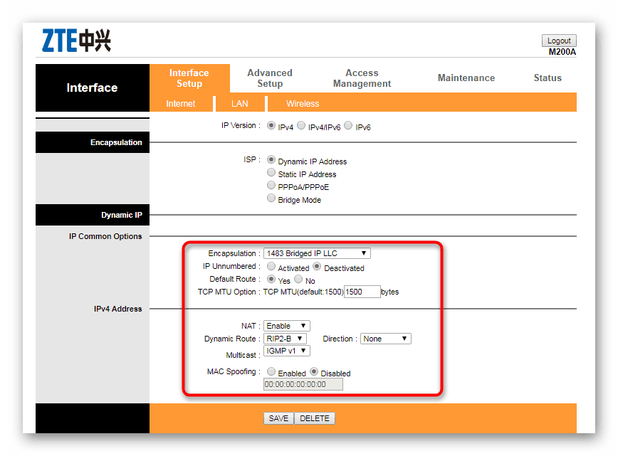 Настройка на връзката за динамичен адрес в рутера Promsvyaz