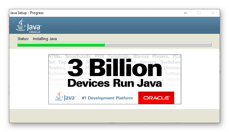 Прогресът на инсталирането на Java за намиране на драйвер за графичната карта NVIDIA GeForce 610 в Internet Explorer