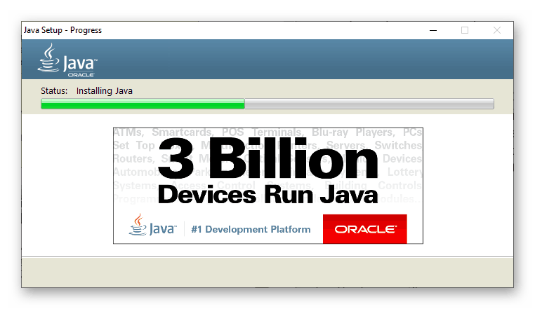 Прогресът на инсталирането на Java за намиране на драйвер за графичната карта NVIDIA GT 520 в Internet Explorer