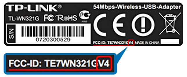 Дефиниция на редакция на софтуера на устройството на етикета на Wi-Fi на USB адаптера TL WN823N