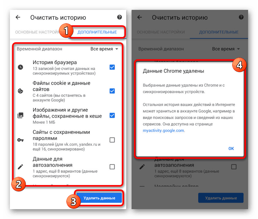 Rozšírené možnosti čistenia v prehliadači v systéme Android