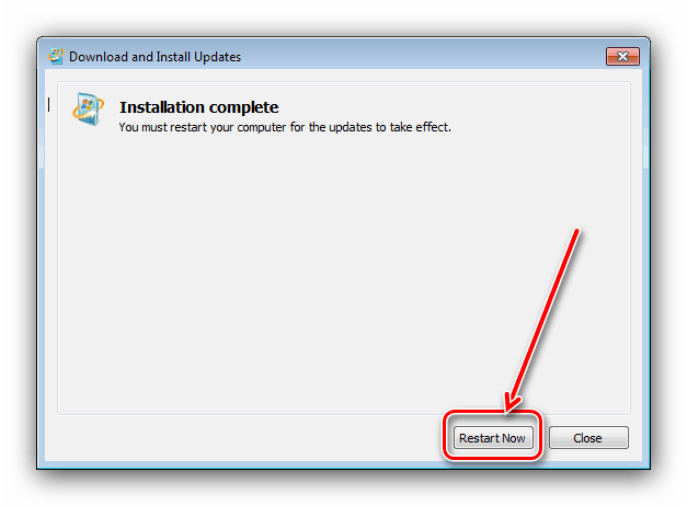 Ребут після установки оновлення для вирішення проблеми FaceIT антічита на Windows 7