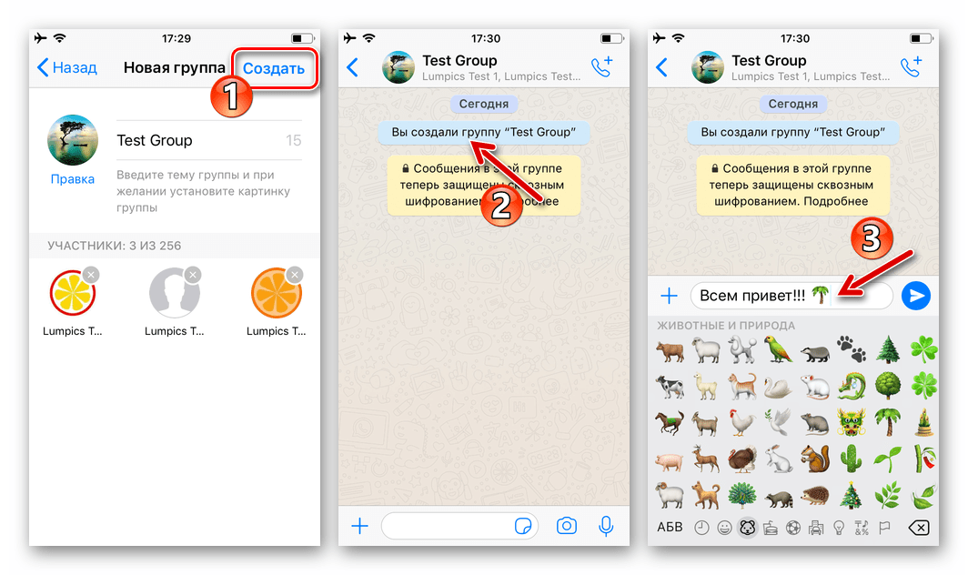 WhatsApp pre iPhone dokončenie procesu vytvárania skupiny v Messenger