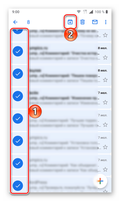 Arhiviranje vseh e-poštnih sporočil v mobilni aplikaciji Gmail
