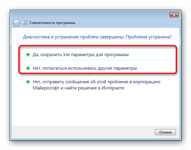 Výsledok nastavení kompatibility použitých programov v systéme Windows 7