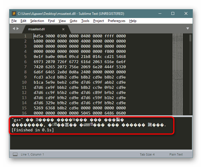 Pokúšam sa skompilovať dll súbor v programe Sublime Text