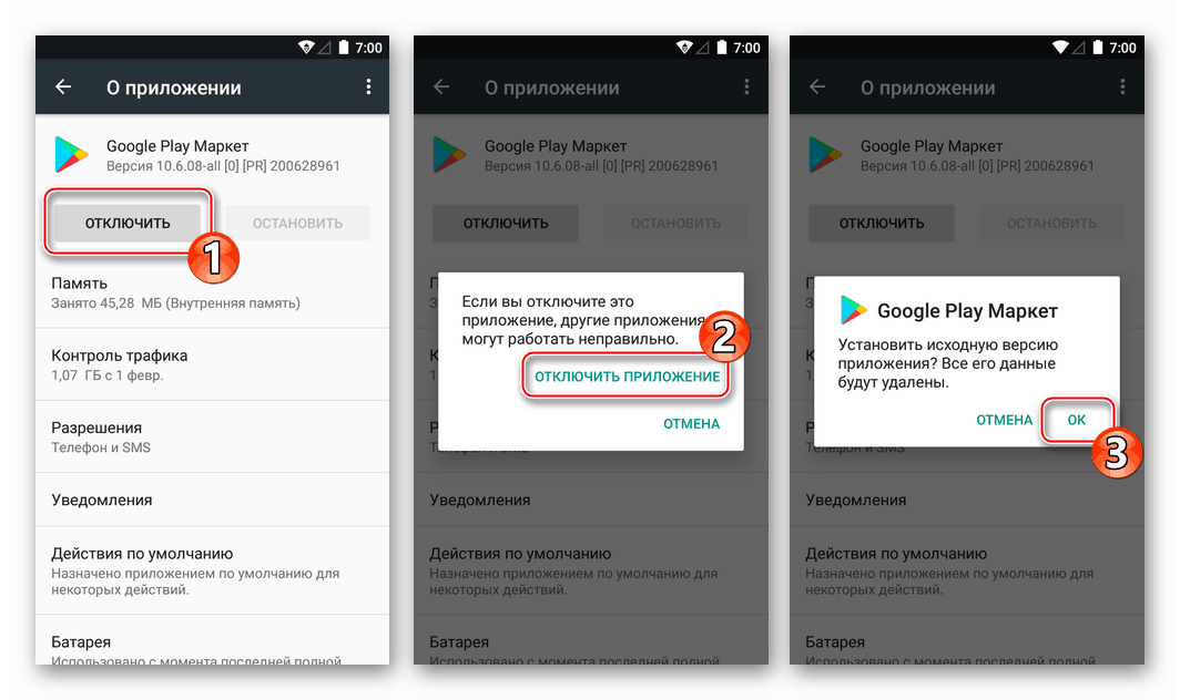 Postopek onemogočanja trgovine Google Play v sistemu Android