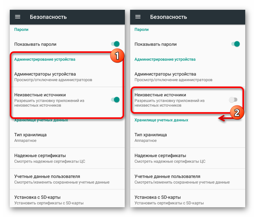 Onemogočanje neznanih virov v sistemu Android