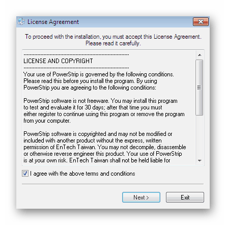 Инсталиране на PowerStrip за намаляване на разделителната способност на екрана в Windows 7