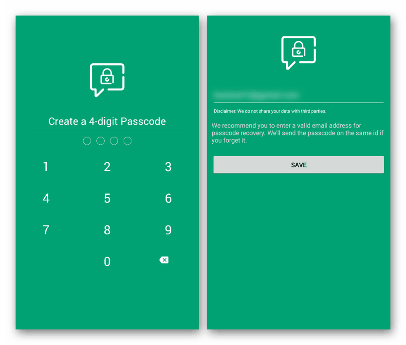 Nastavite PIN v omarici za aplikacijo Whats Chat v Androidu