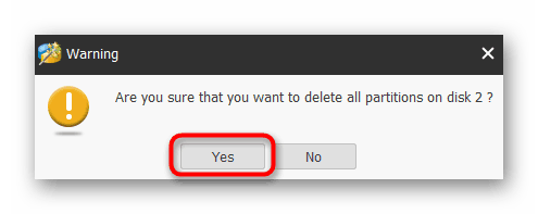 Potvrdite brisanje svih particija na flash disku MiniTool Partition Wizard