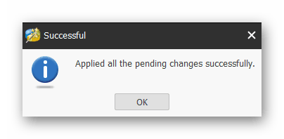 Obavijest o uspješnim promjenama MiniTool Partition Wizard-a